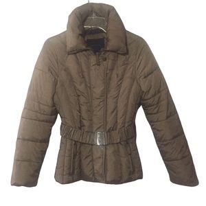 Zara Basic Puffer Jacket Beige/Tan Large Puffy Coat